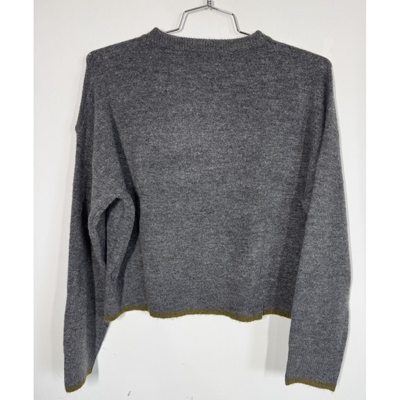 NWT Natural life Cropped Boxy Charcoal Pullover Daisy Sweater Women's L Boho - Picture 3 of 9